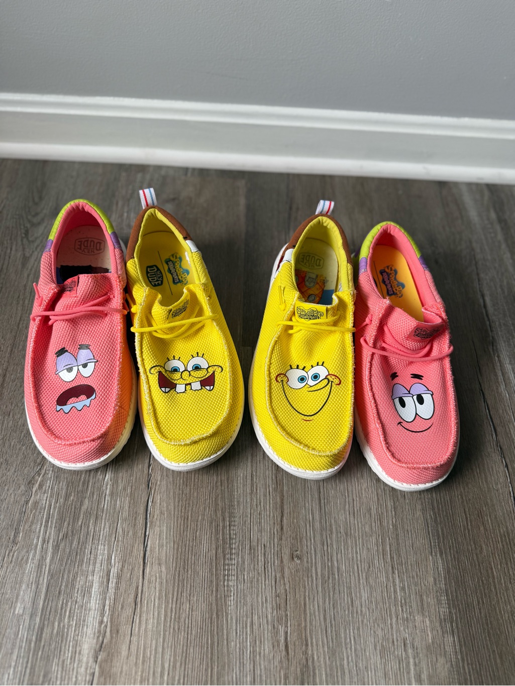 Heydude Wally Funk Spongebob Patrick Star Shoes Men’s 10 Slip On Loafer Mismatch
